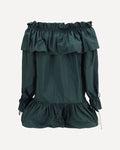 Saint Laurent Off-Shoulder Ruffled Dress
