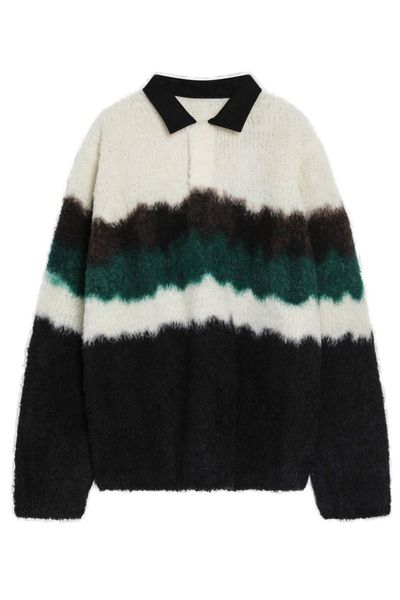 Sacai Chusen Dyed Knitted Polo Jumper