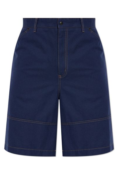 Moncler Contrast-Stitch Denim Shorts