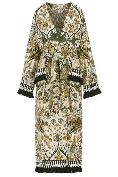 Etro Jacquard Fringed Jersey Coat