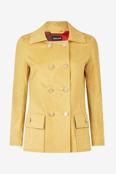 Roberto Cavalli Python Pattern Double-Breasted Jacket