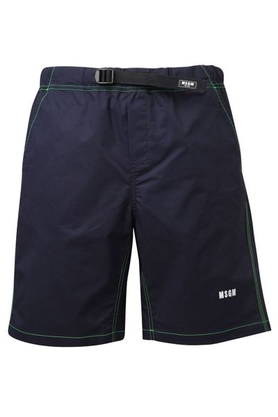 MSGM Logo Embroidered Drawstring Waistband Shorts