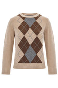 Max Mara Studio Argyle Intarsia Knit Crewneck Jumper