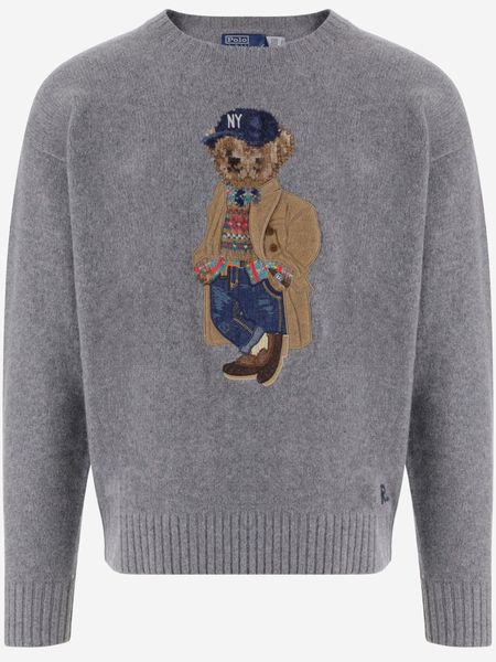 Polo Ralph Lauren Bear-Embroidered Knitted Sweater