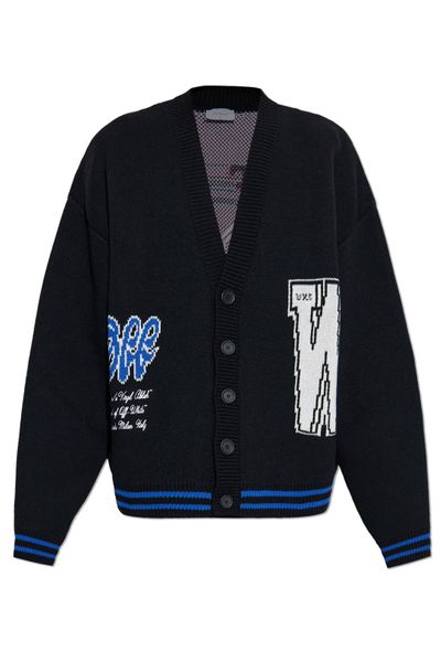 Off-White V-Neck Button-Up Cardigan