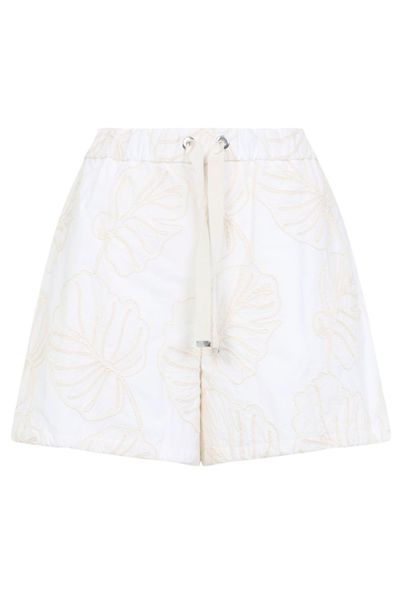 Moncler Leaf Printed Drawstring Shorts