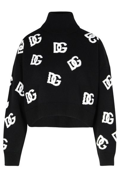 Dolce & Gabbana DG Logo Intarsia High Neck Sweater
