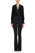Elisabetta Franchi Logo-Chain Flared Crepe Jumpsuit