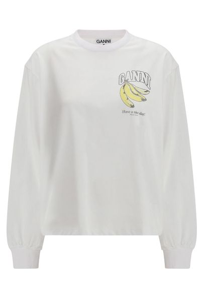 Ganni Cherries Printed Long-Sleeved T-Shirt