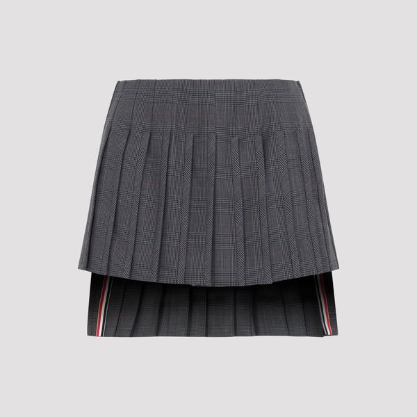 Thom Browne Low Rise Pleated Mini Skirt
