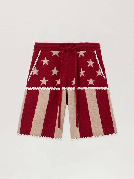Palm Angels Stars And Stripes Knit Shorts