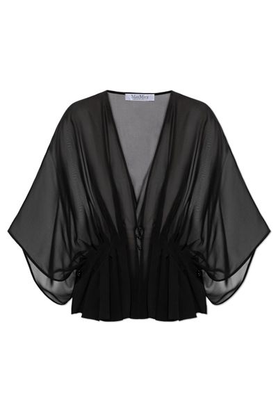 Max Mara Sheer Detailed V-Neck Top