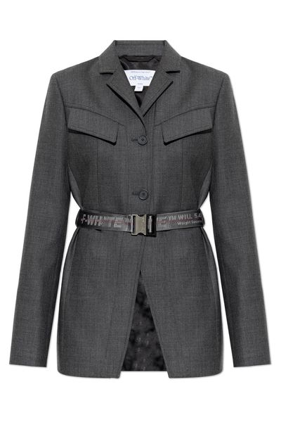 Off-White Belted Single-Breasted Blazer
