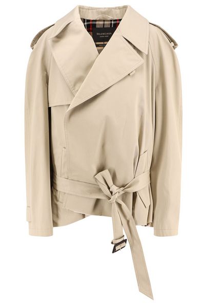 Balenciaga Belted Button-Up Trench Coat