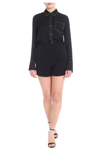 Karl Lagerfeld Contrast Stitch Shirt Jumpsuit