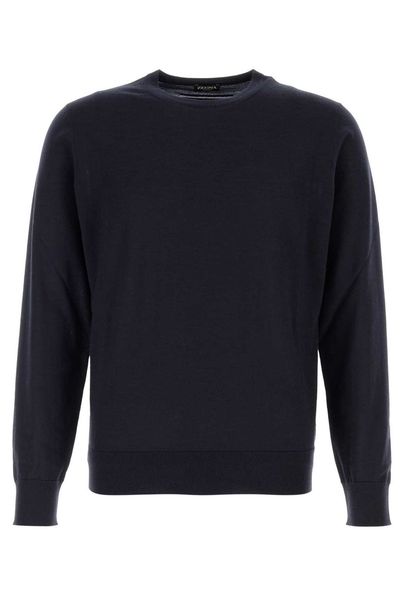 Zegna Long Sleeved Crewneck Knitted Top