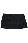 Miu Miu Checked Pleated Mini Skirt