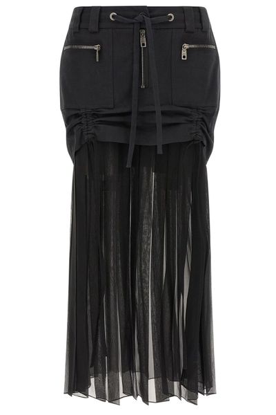 Dolce & Gabbana Twill Chiffon Midi Skirt