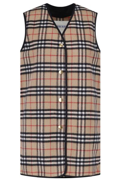 Burberry Checked Sleeveless Jacket