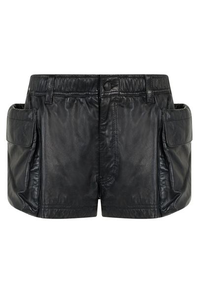 R13 Leather Cargo Shorts