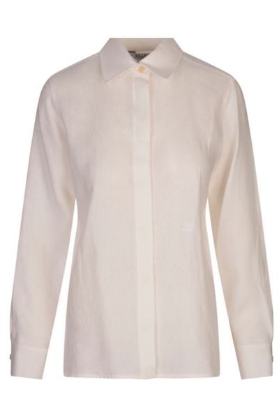 Max Mara Abisso Logo Embroidered Button-Up Shirt