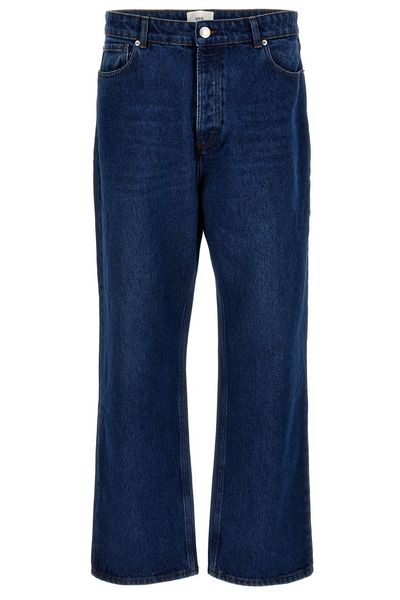 AMI Logo-Patch Straight-Leg Jeans