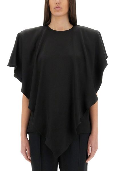 Stella McCartney Asymmetric Layered Lightweight Satin Blouse