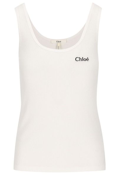 Chloé Ribbed Logo Tank Top