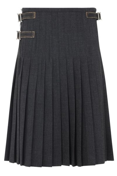 Prada Pleated Midi Skirt