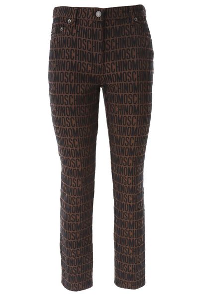 Moschino Logo-Jacquard Tapered-Leg Mid-Rise Jeans