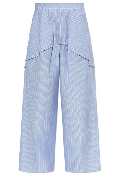 Loewe Draped Striped Wide-Leg Pants