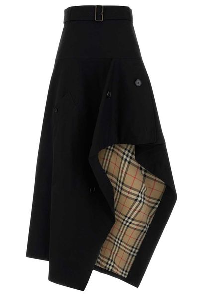 Burberry Gabardine Asymmetric Trench Skirt