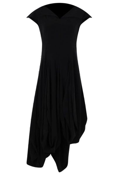 Yohji Yamamoto Asymmetric V-Neck Dress