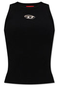 Diesel M-Caddix Logo Plaque Ribbed-Knit Top