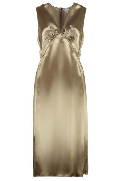 Bottega Veneta V-Neck Satin Dress