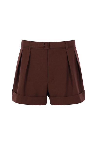 Saint Laurent Belted Tailored Shorts