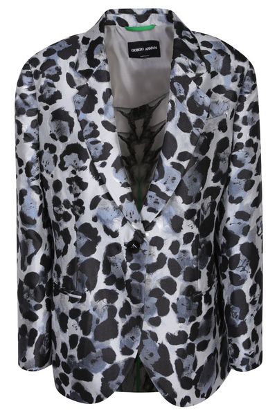 Giorgio Armani Leopard Printed Single-Breasted Blazer