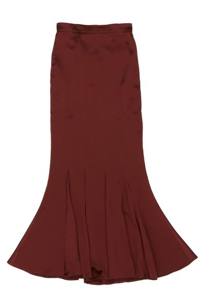 Max Mara Pleated Satin Maxi Skirt