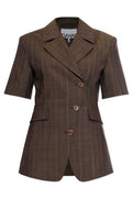 Ganni Striped Short Sleeved Blazer