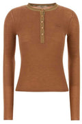 Chloé MP20 Ribbed Henley Knitted Top