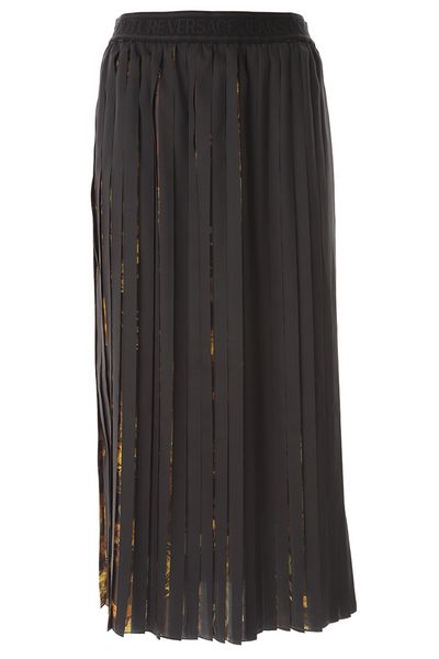 Versace Jeans Couture Logo Waistband Pleated Skirt
