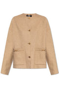 Versace Crewneck Button-Up Jacket