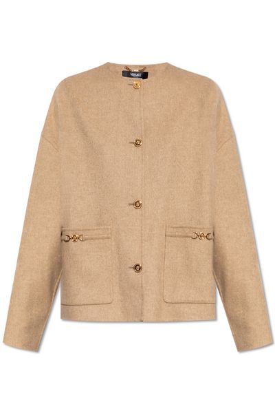 Versace Crewneck Button-Up Jacket