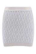 Fendi FF Logo Intarsia Knit Mini Skirt
