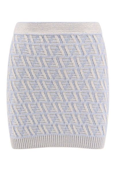 Fendi FF Logo Intarsia Knit Mini Skirt