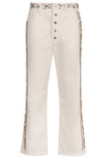 Paco Rabanne Floral Motif Mid-Rise Cropped Jeans