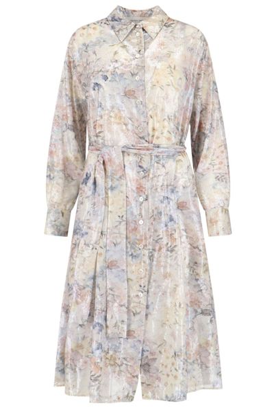 Golden Goose Deluxe Brand Floral Printed Sequinned Belted Shirt Dress