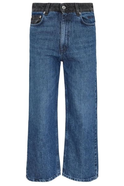 MSGM Logo Patch Straight Leg Jeans