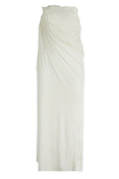 Andrea Adamo Low Rise Draped Maxi Skirt