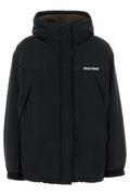 Miu Miu Hooded Logo Down Jacket